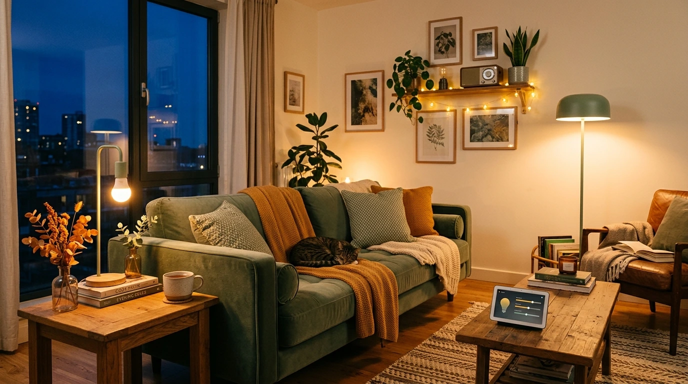 Illuminazione smart regolabile in una stanza