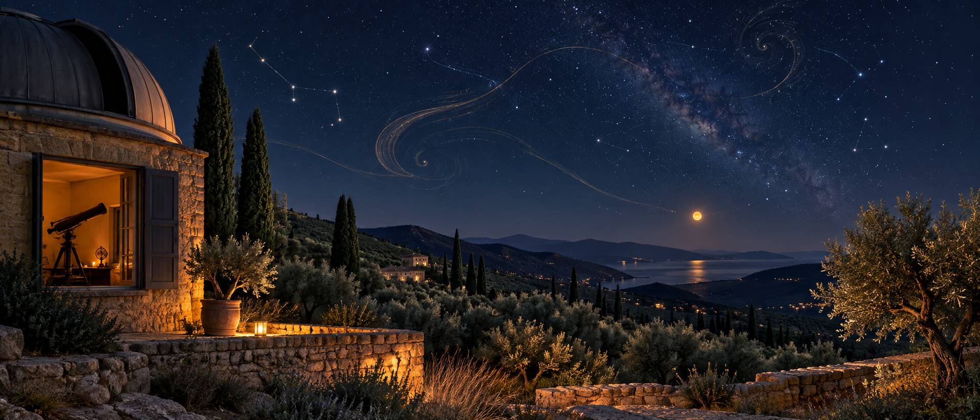 Illustration éditoriale du sujet : La Notte Stellata di Van Gogh: Un Capolavoro d'Arte e Precisione Scientifica