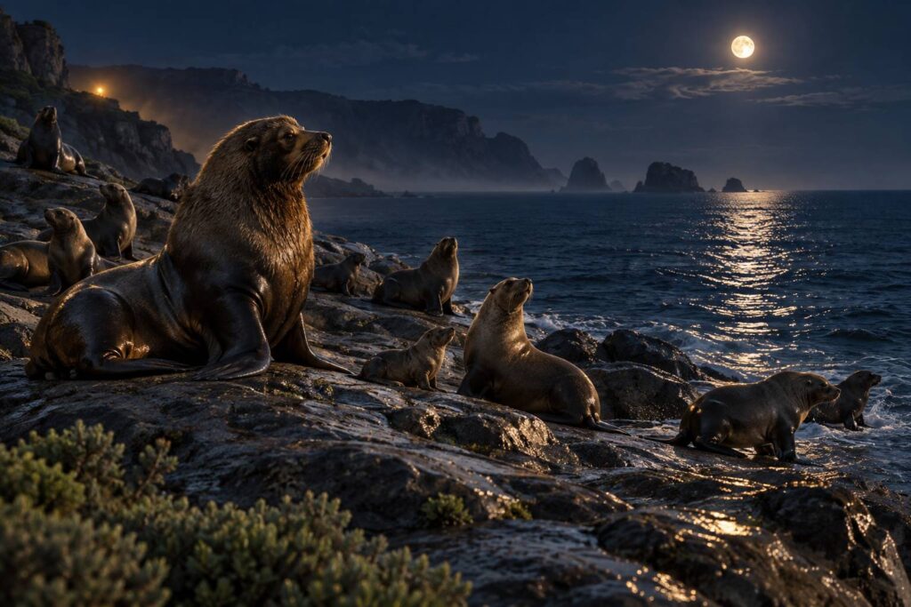 Illustration éditoriale du sujet : Leoni Marini: i maestosi sovrani degli oceani